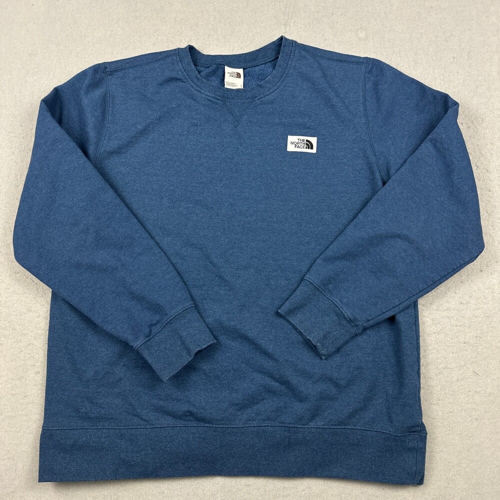 The North Face Sweatshirt Men Extra Large Blue Pullover Logo Crewneck Outdoor XL